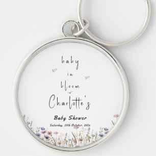 Baby In Bloom Wildflower Baby Shower Keychain