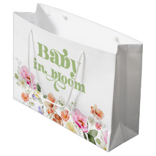 Baby in bloom wildflower baby shower large gift bag