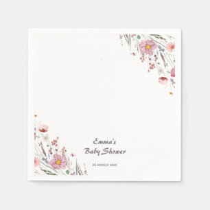 Baby in Bloom Wildflower Baby Shower Napkin