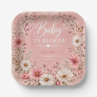 Baby in Bloom Wildflower Baby Shower Paper Plate
