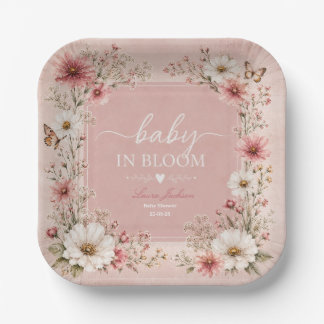Baby in Bloom Wildflower Baby Shower Paper Plate