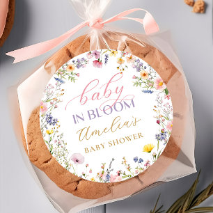 Baby In Bloom Wildflower Baby Shower Sticker