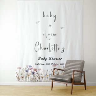 Baby In Bloom Wildflower Baby Shower Tapestry