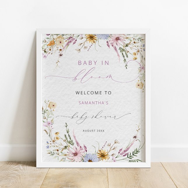 Baby in Bloom Wildflower Baby Shower Welcome Poster (Creator Uploaded)