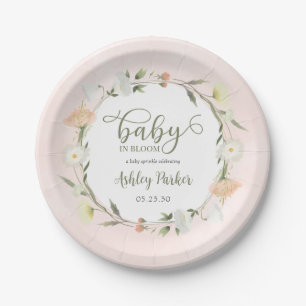 Baby In Bloom Wildflower Baby Sprinkle Paper Plate