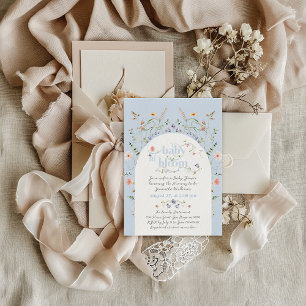 Baby in Bloom Wildflower Blue Boy Baby Shower Invitation