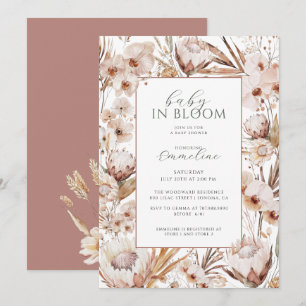 Baby In Bloom Wildflower Boho Baby Shower Invitation