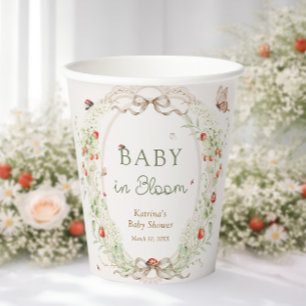 Baby in Bloom Wildflower Bow Baby Shower Paper Cups