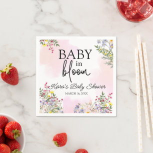 Baby in Bloom Wildflower Cocktail Napkin