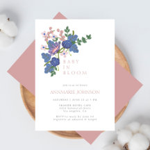 Baby In Bloom Wildflower Floral Pink Baby Shower