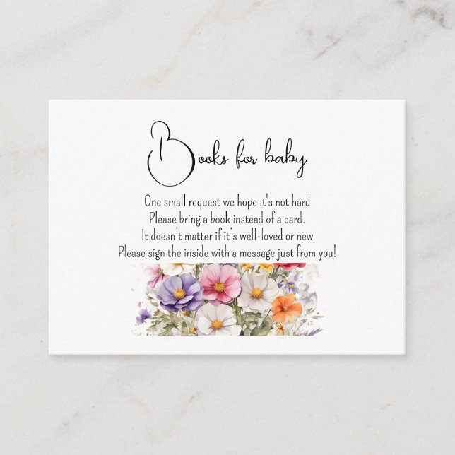 Baby in Bloom WildFlower Lilac Baby Shower Enclosure Card (Front)