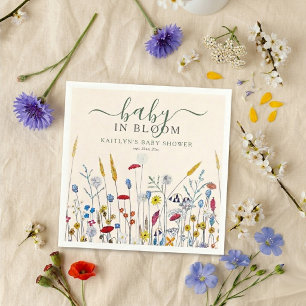 Baby in Bloom Wildflower Meadow Baby Shower Napkin