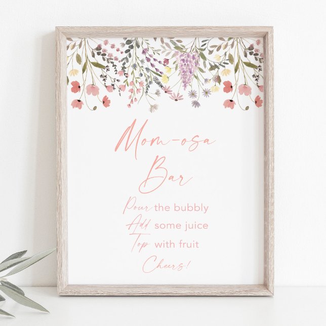 Baby In Bloom Wildflower Mimosa Bar Sign (Creator Uploaded)