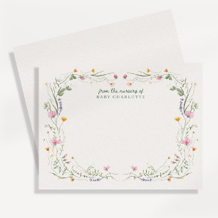 Baby in Bloom Wildflower Nursery Note Card
