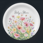 Baby in Bloom Wildflower Paper Plate<br><div class="desc">These pastel wildflower,  "baby in bloom" themed baby shower paperware are perfect for your cottagecore style.</div>