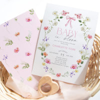 Baby in Bloom Wildflower pink Bow Baby Shower