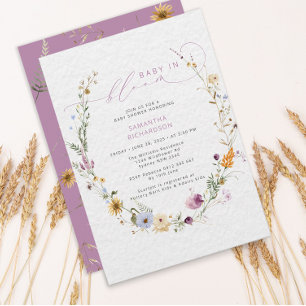 Baby in bloom Wildflower Rustic Baby Shower Invitation