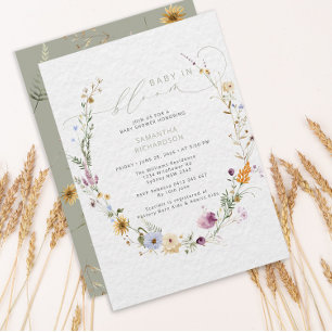 Baby in Bloom Wildflower Rustic Baby Shower Invitation