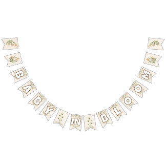 Baby in Bloom Wildflower Shower Bunting Flags