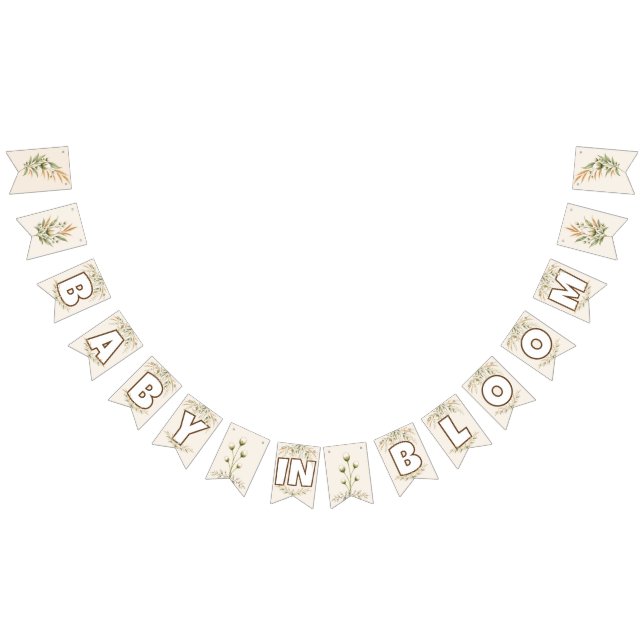 Baby in Bloom Wildflower Shower Bunting Flags (All)