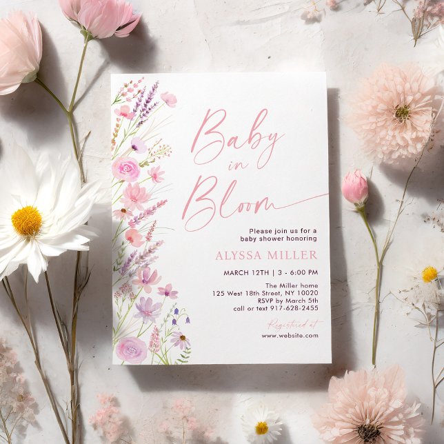 Baby in Bloom Wildflowers Baby Shower Invitation (Creator Uploaded)