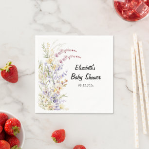 Baby in Bloom Wildflowers Baby Shower Napkin