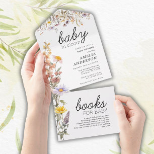 Baby In Bloom Wildflowers Summer Baby Shower All In One Invitation
