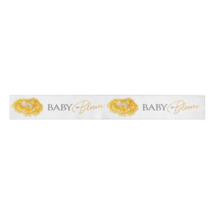 Baby in Bloom yellow orange gray baby shower Grosgrain Ribbon