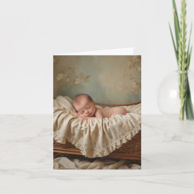 Baby in Cradle Shower Card (Front)