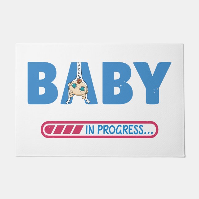 Baby in progress business card doormat (Front)