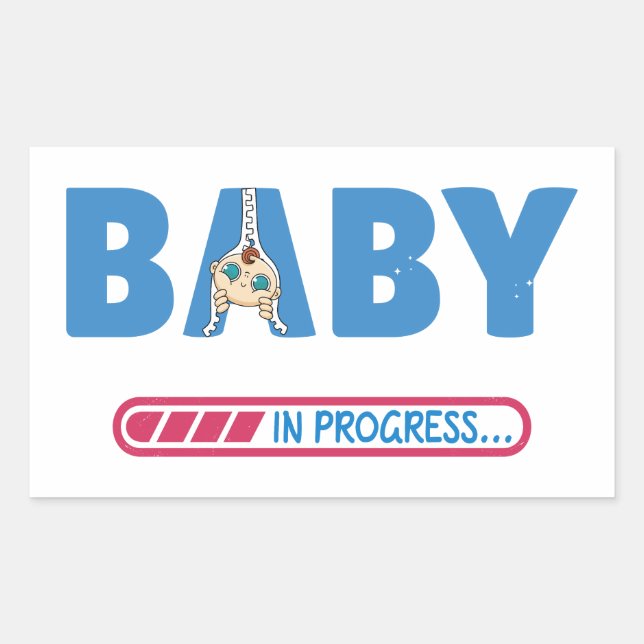 Baby in progress business card sticker (Front)