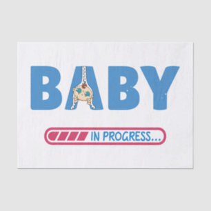Baby in progress business card tissue paper