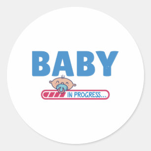 Baby in progress classic round sticker