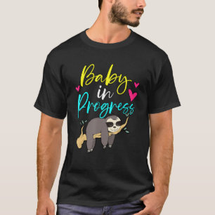 Baby In Progress Sloth Pregnancy Announcement T-Shirt