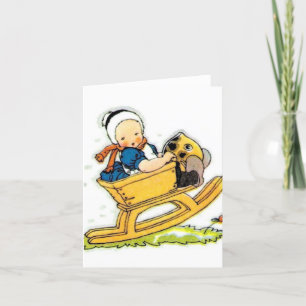 Baby in Rocker Vintage  Thank You Card