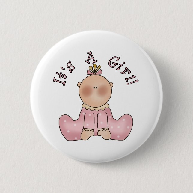 Baby in Sleeper It's a Girl 2 Inch Round Button (Front)