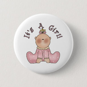 Baby in Sleeper It's a Girl 2 Inch Round Button