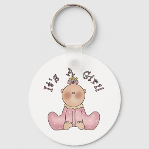 Baby in Sleeper It's a Girl Keychain