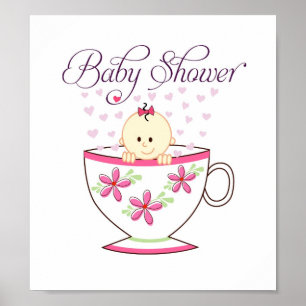 Baby in Tea Cup Door Sign (8.5x9.5 inches)