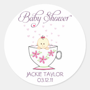 Baby in Tea Cup Stickers / Toppers