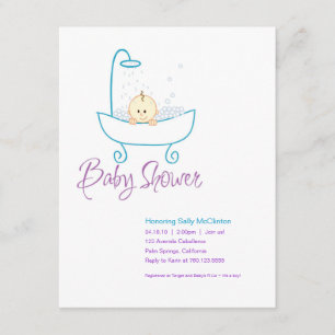 Baby In Tub Baby Shower Invitations
