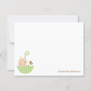 Baby in Umbrella Custom Flat Merci Cartes