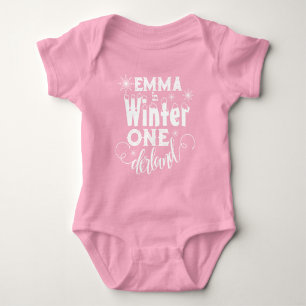 Baby in Winter Wonderland Pink Bodysuit