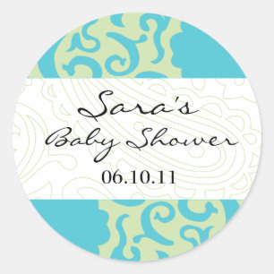 Baby Invitation or Favour Sticker - Fun Fabric
