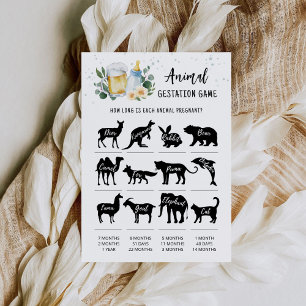Baby Is Brewing Animal Gestation Game Card