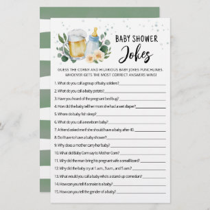 Baby Is Brewing Baby Shower Jokes Game with Answer