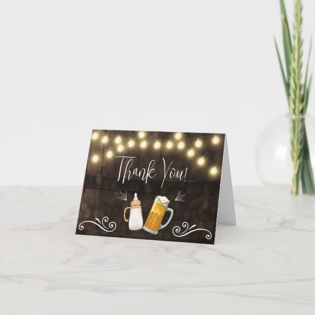 Baby Is Brewing Baby Shower Thank You Card (Front)