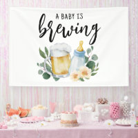Baby Is Brewing Beer And Feeding Bottle