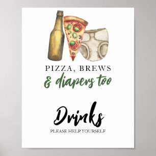 Baby is brewing beer Drinks Poster