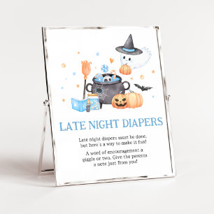 Baby is Brewing Blue Late Night Diapers Poster